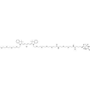 cas:2107273-78-7、N-(m-PEG4)-N'-(Biotin-PEG2-Amido-PEG4)-Cy5