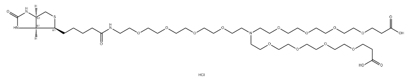 cas:2112731-49-2、N-(生物素-四聚乙二醇)-N-BIS(四聚乙二醇-羧酸)盐酸盐、N-(Biotin-PEG4)-N-bis(PEG4-acid) HCl salt